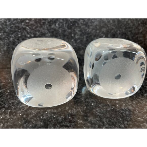 Vintage Set Of Dice Tradizone 2 Piece Tradizone Glass Etched Dice 2 1/4"